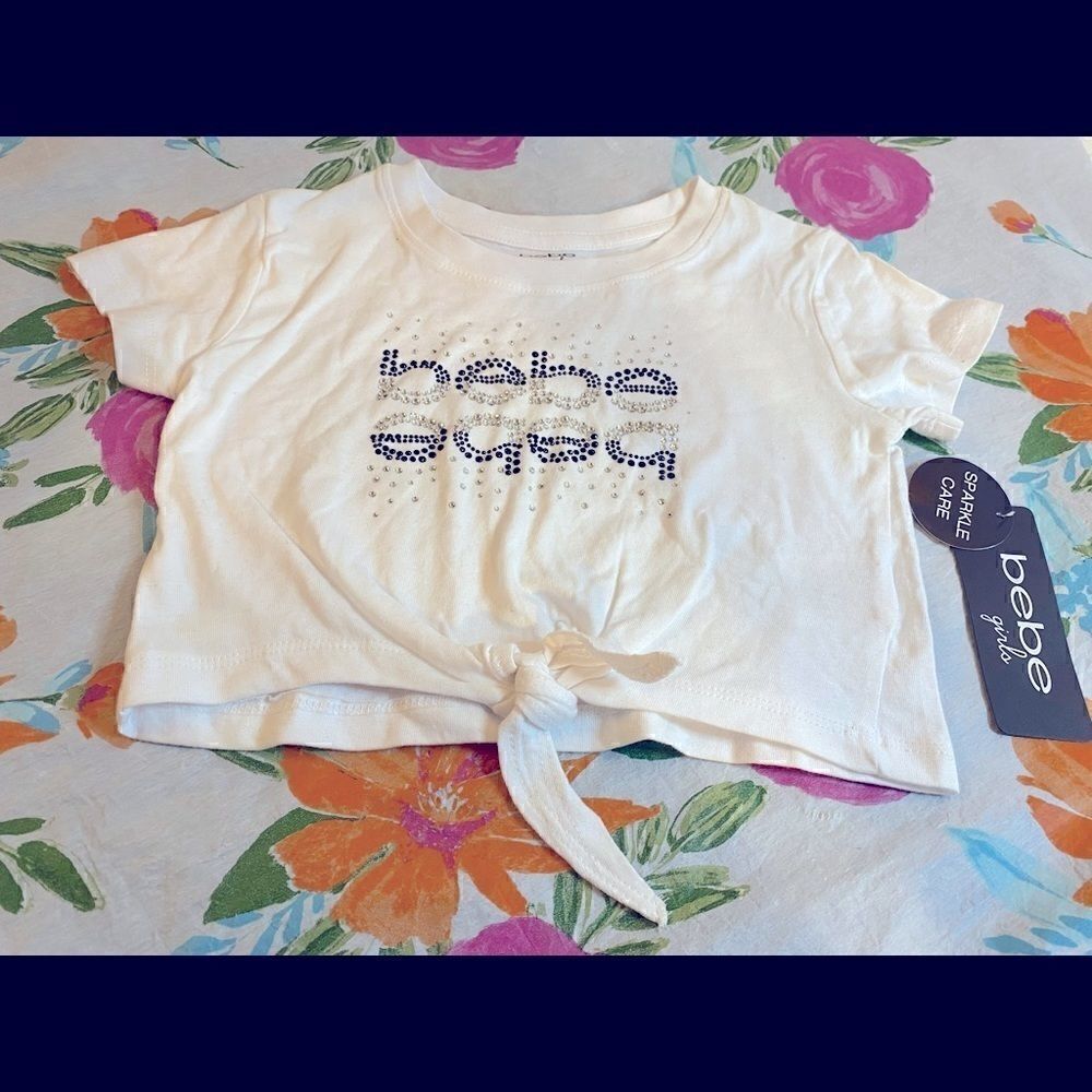 🎉BeBe Girls Bling Logo sparkle T -Shirt short sleeves Size:3T🛍